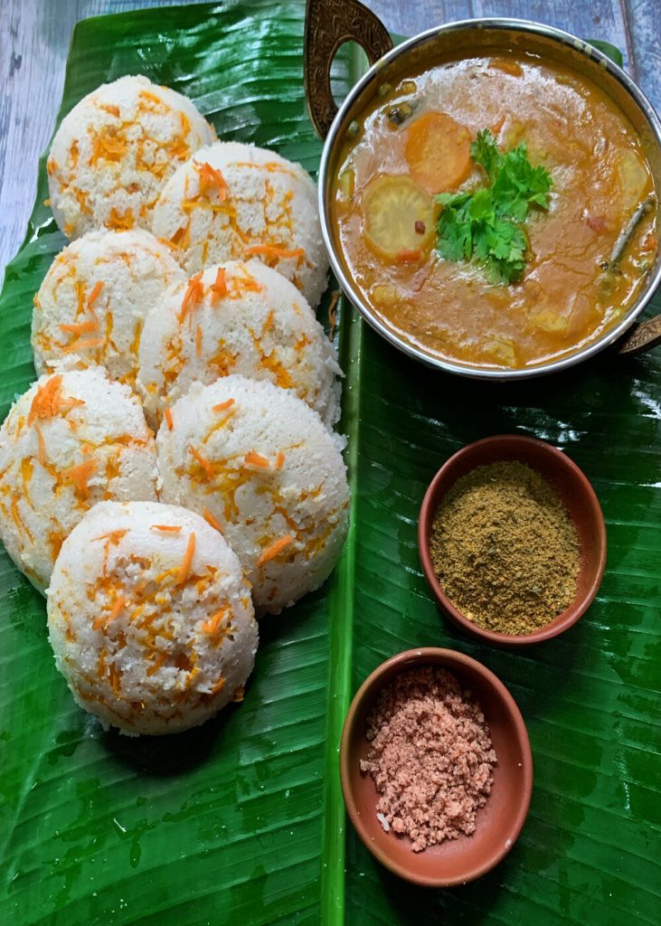 carrot idli recipe image IDFreshfood